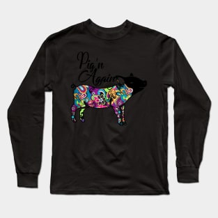 Pig Floweral Design. Long Sleeve T-Shirt